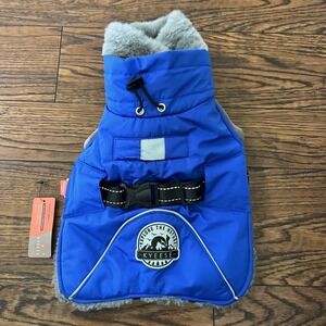 kyeese sherpa lined dog vest coat blue explore the nature Small